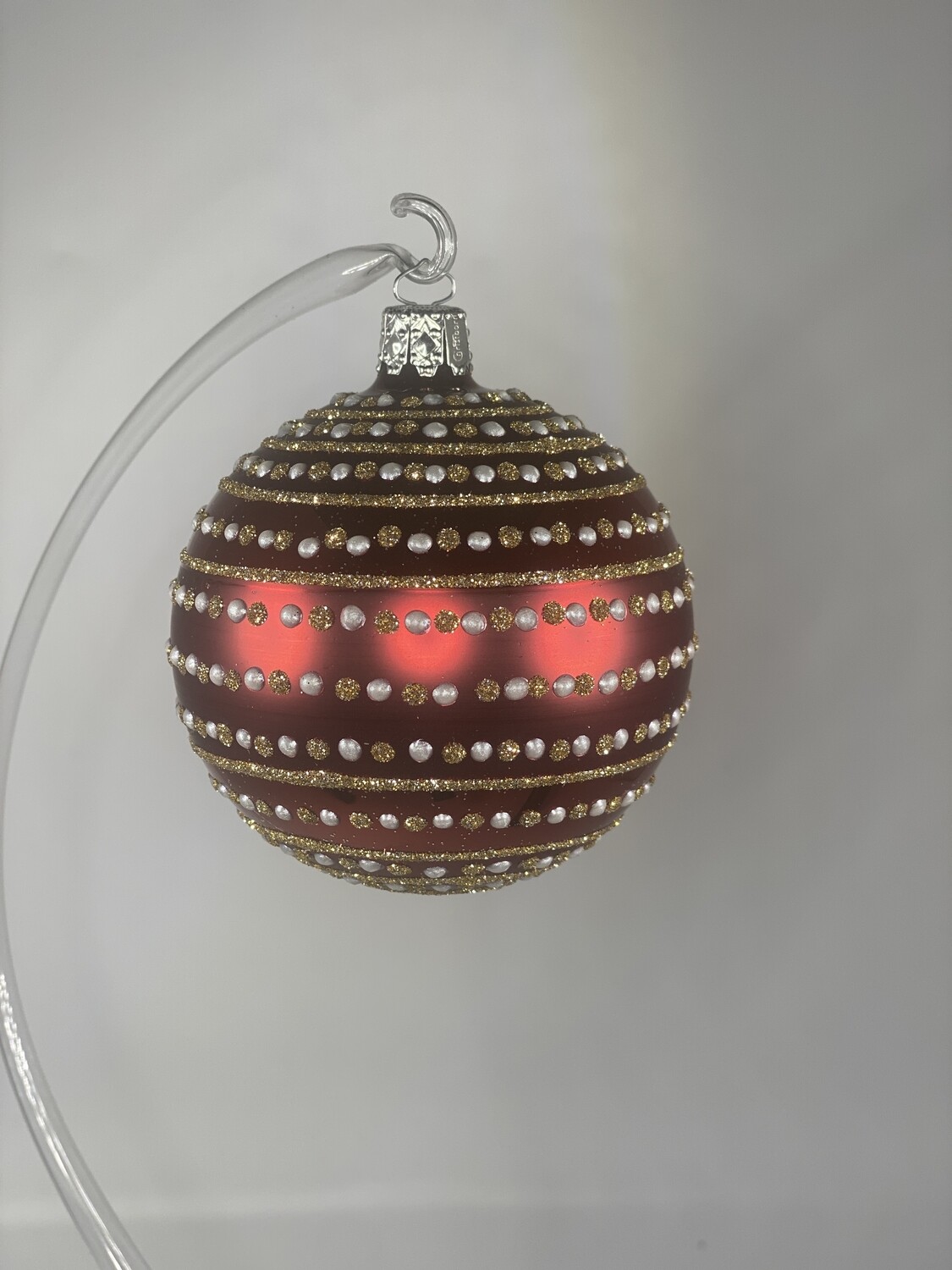 Weihnachtskugel - Tupfen rot