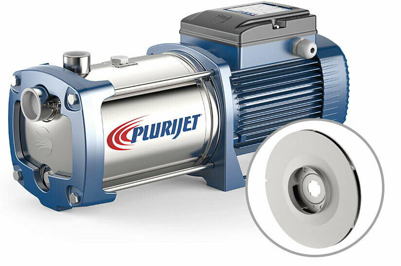 Selbstansaugende, mehrstufige Pumpe Pedrollo PLURIJET 90-130-200, bis 2,2kW, Drehstrom, mit Edelstahl-Laufrad