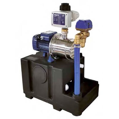 Regenwassersystem Pedrollo RW Basic, Regenwassersammler, Druckerhöhungsanlage, Pumpensteuerung, Auto-Umschaltung auf Leitungswasser, 80 Liter/min