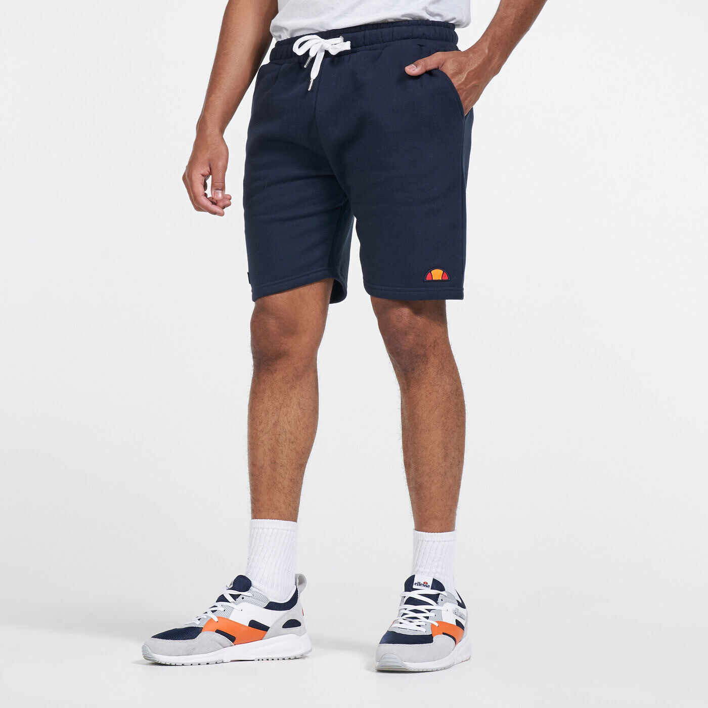 navy fleece shorts