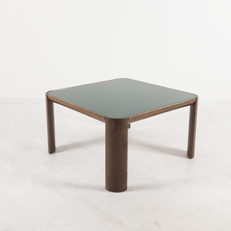Smoked glass coffee table, 70s