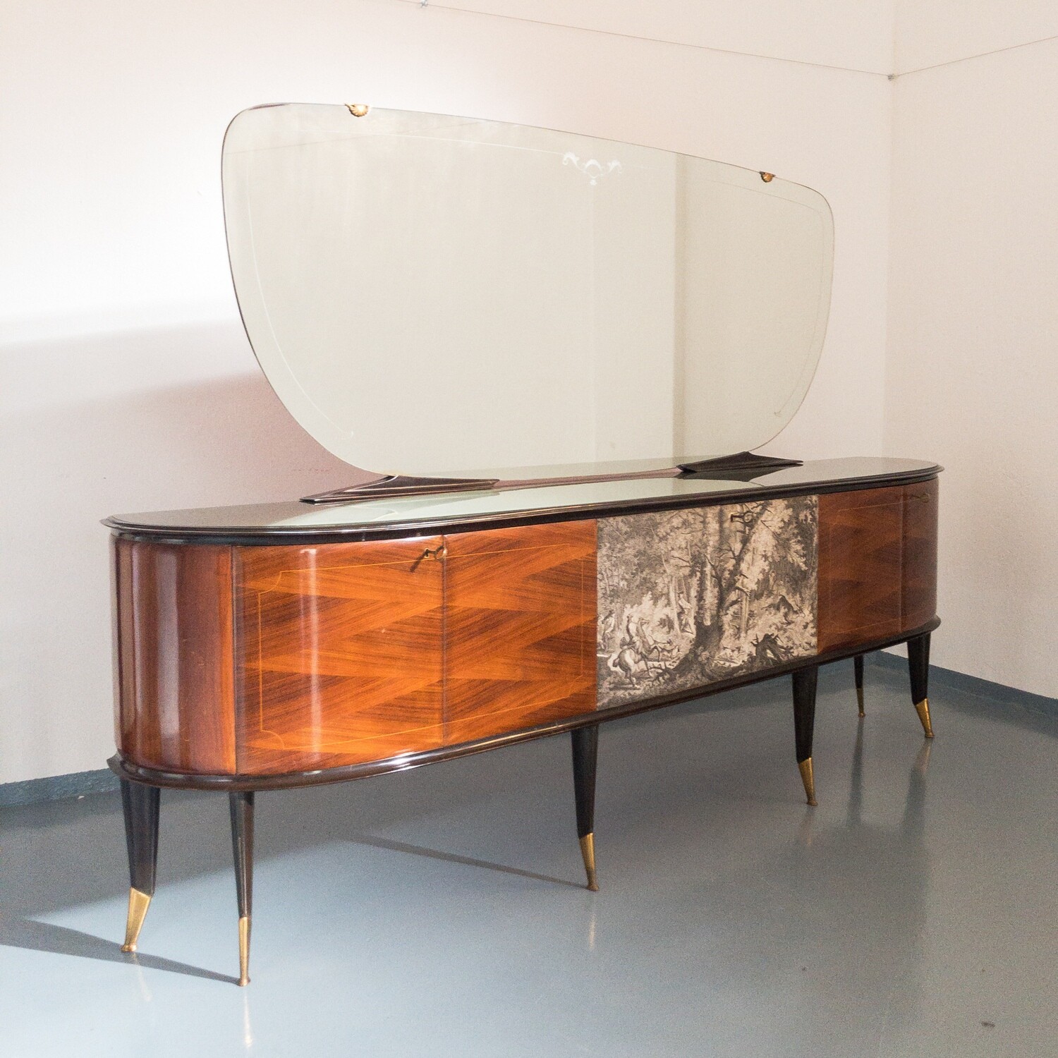 Credenza con specchiera, Italia Anni '50