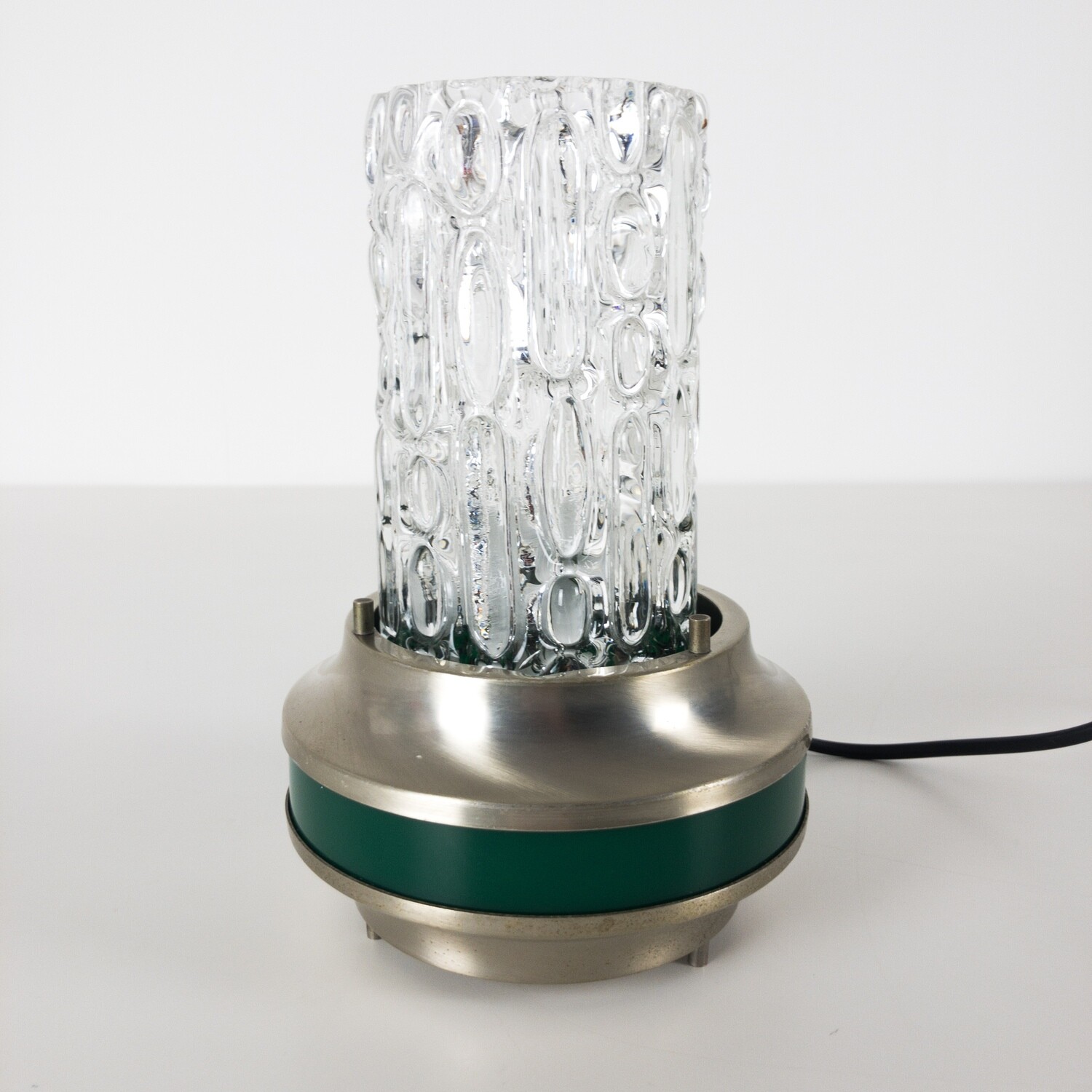 70's glass table lamp