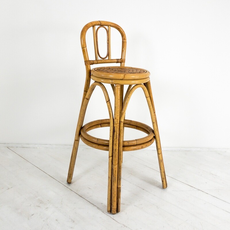 Vintage Bamboo Bar Stool