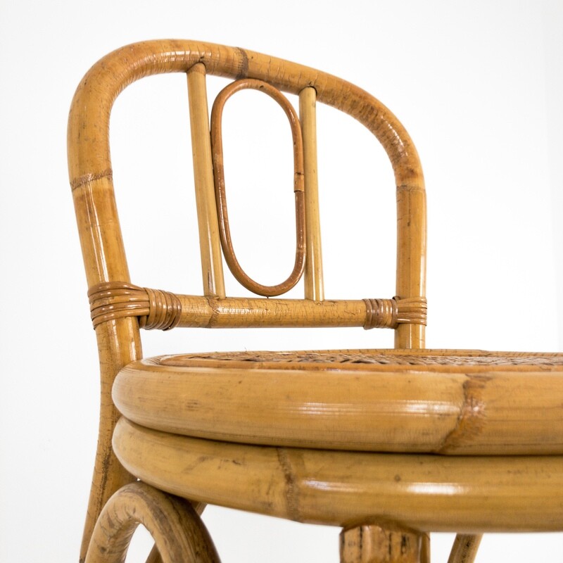 Vintage Bamboo Bar Stool