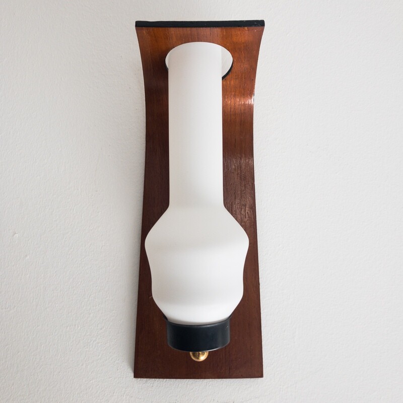 Vintage Danish teak wall light from the 60s'