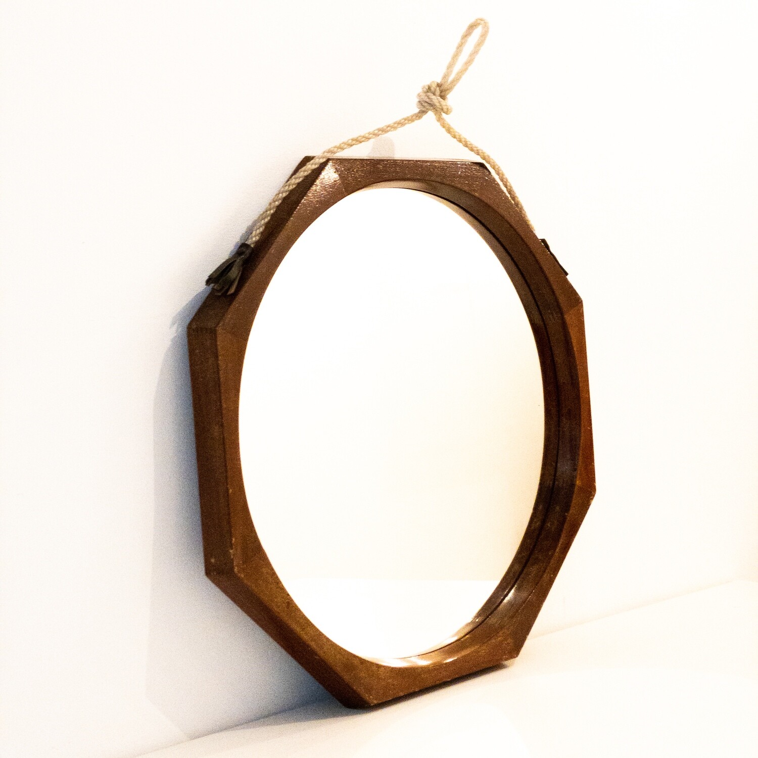 Octagonal mirror in teak, Sweden from the 1960s
