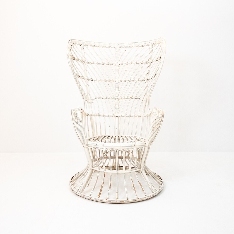 Rattan and bamboo armchair by Gio Ponti and Lio Carminati for Bonacina, Italy 1950s