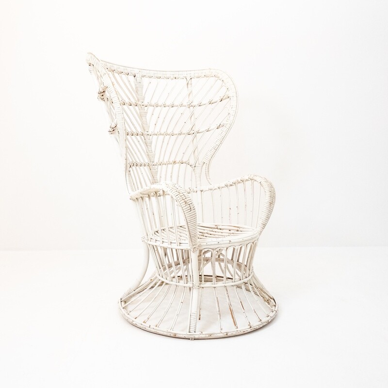 Rattan and bamboo armchair by Gio Ponti and Lio Carminati for Bonacina, Italy 1950s