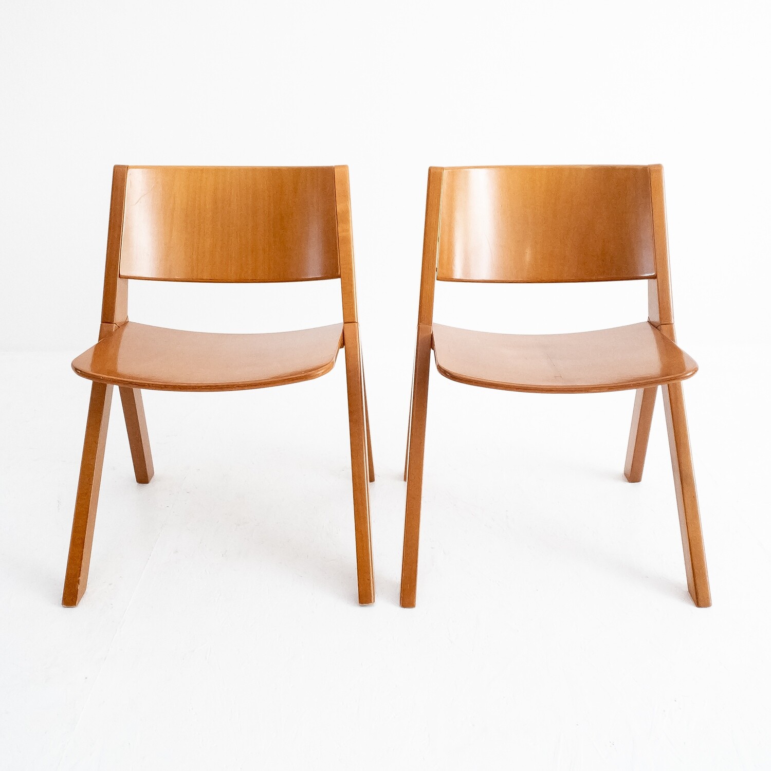 Set of 2 wooden chairs, mod. Platea by Mauro Pasquinelli for Misura Emme, 1979