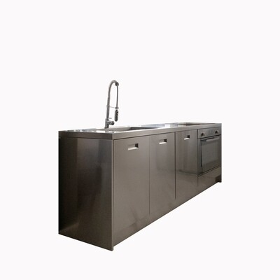 Modular kitchen in stainless steel Atena by GPS Inox