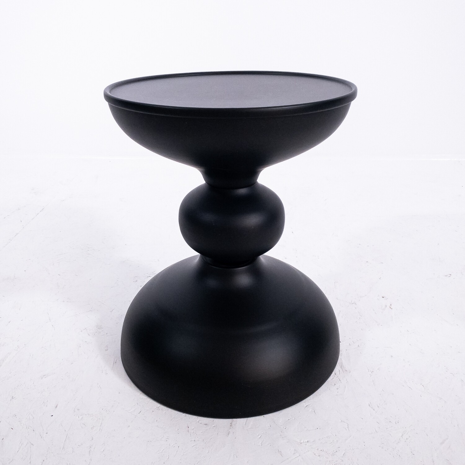 Coffee table in black painted aluminum, 90s
