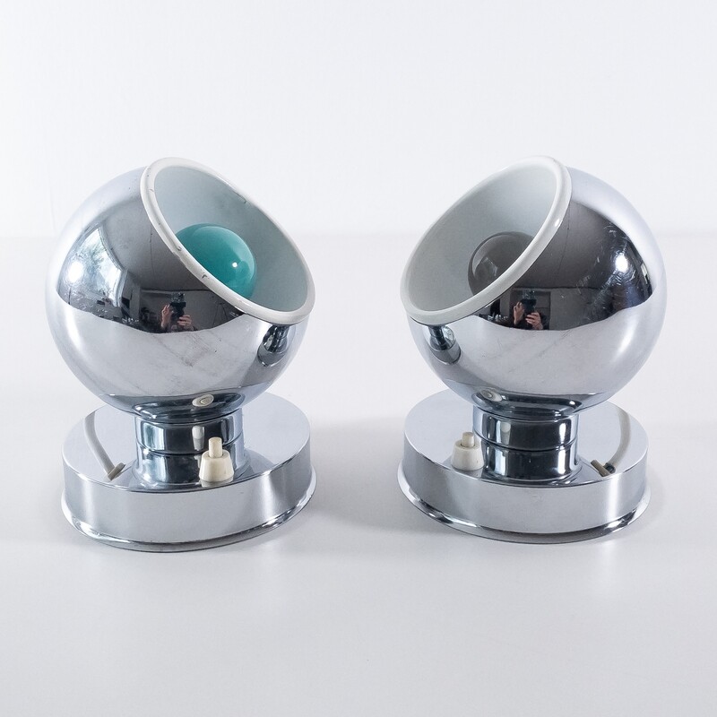Pair of Reggiani style wall lights, Italy 1960s