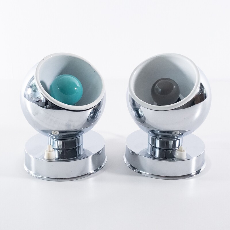 Pair of Reggiani style wall lights, Italy 1960s