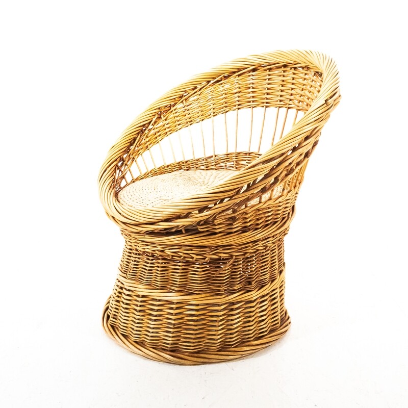 Wicker armchair, 1970s