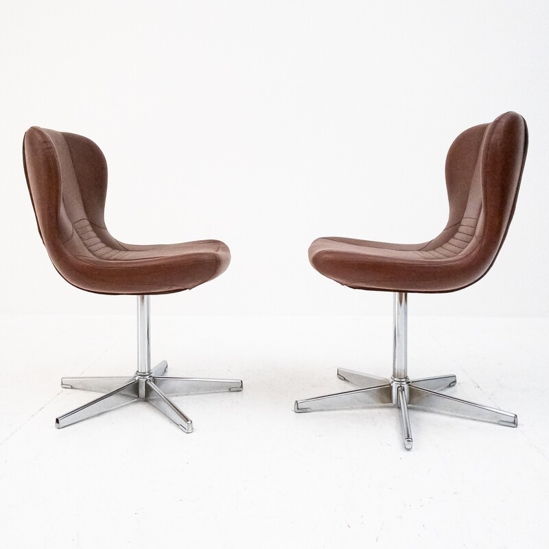 Set of 2 Space Age chairs in eco-leather, Italy, 1960s