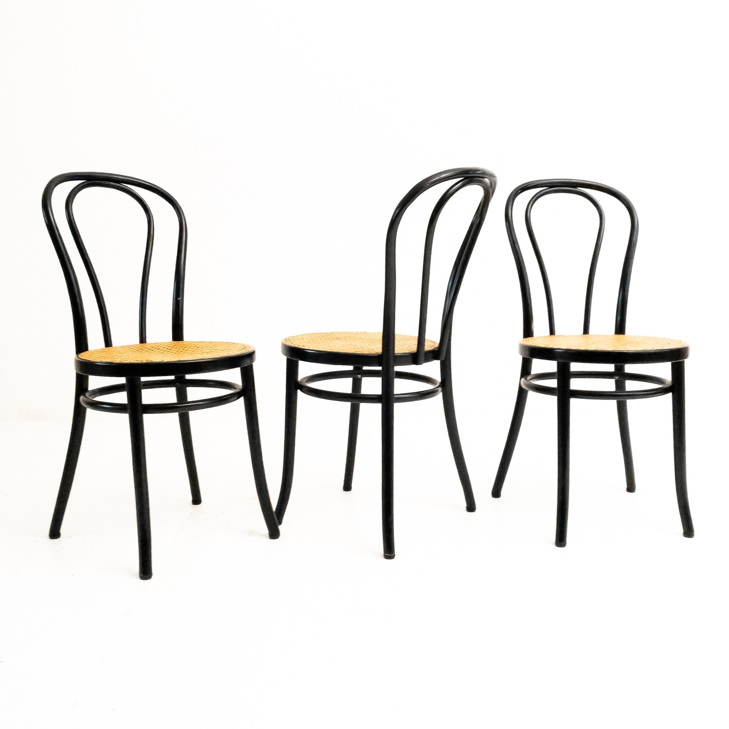 Set of 3 Thonet style chairs, 1980s