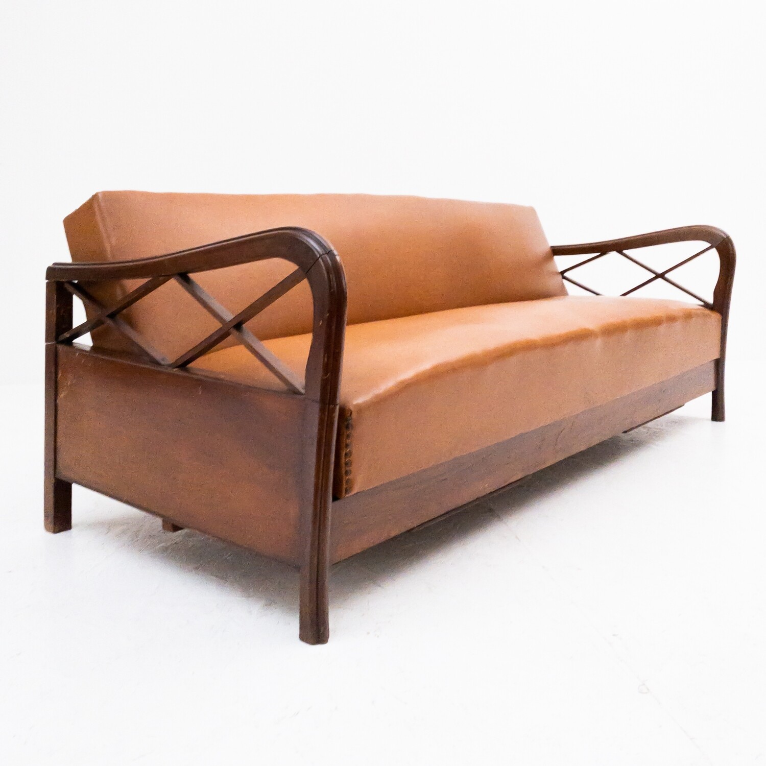 Sofa in the style of Paolo Buffa in sky, 1950s