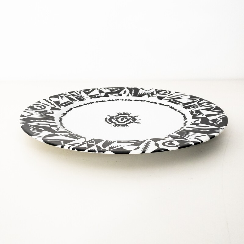 Campari ceramic plate, Fortunato Depero decoration, 1980s