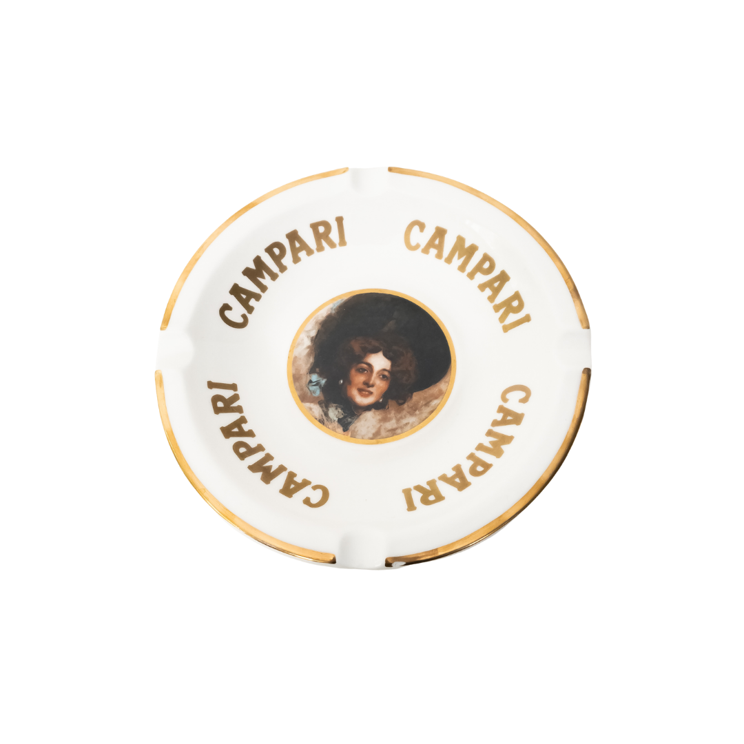 Posacenere Campari vintage, ritratto di donna