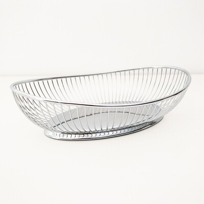 Italian steel oval bread basket by Alfra Alessi 1970s