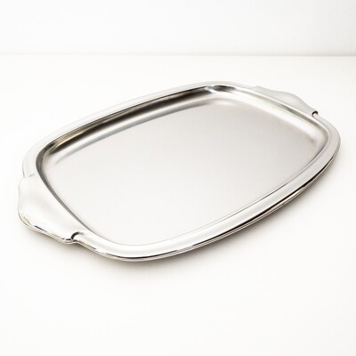 Oval steel tray by Alfra Alessi, 1970s