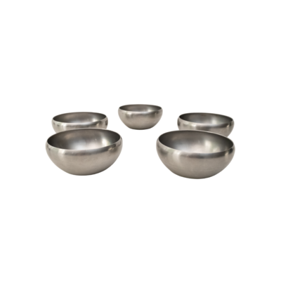 Set of 5 steel bowls Mod. 206 by Alessi