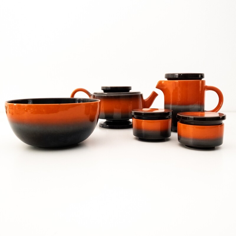 Set of 5 SIC artistic ceramics, Italy 1970s