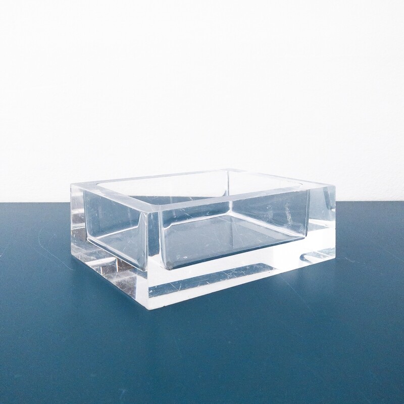Rectangular pocket emptier in transparent methacrylate, 1970s