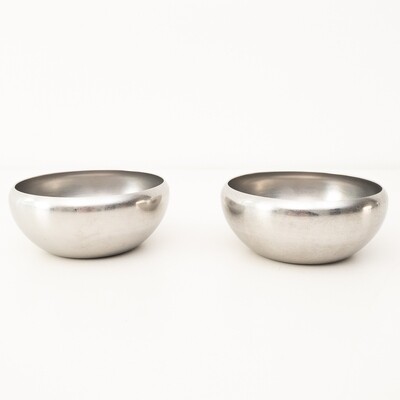 Set of 2 steel bowls Mod. 206 by Alessi
