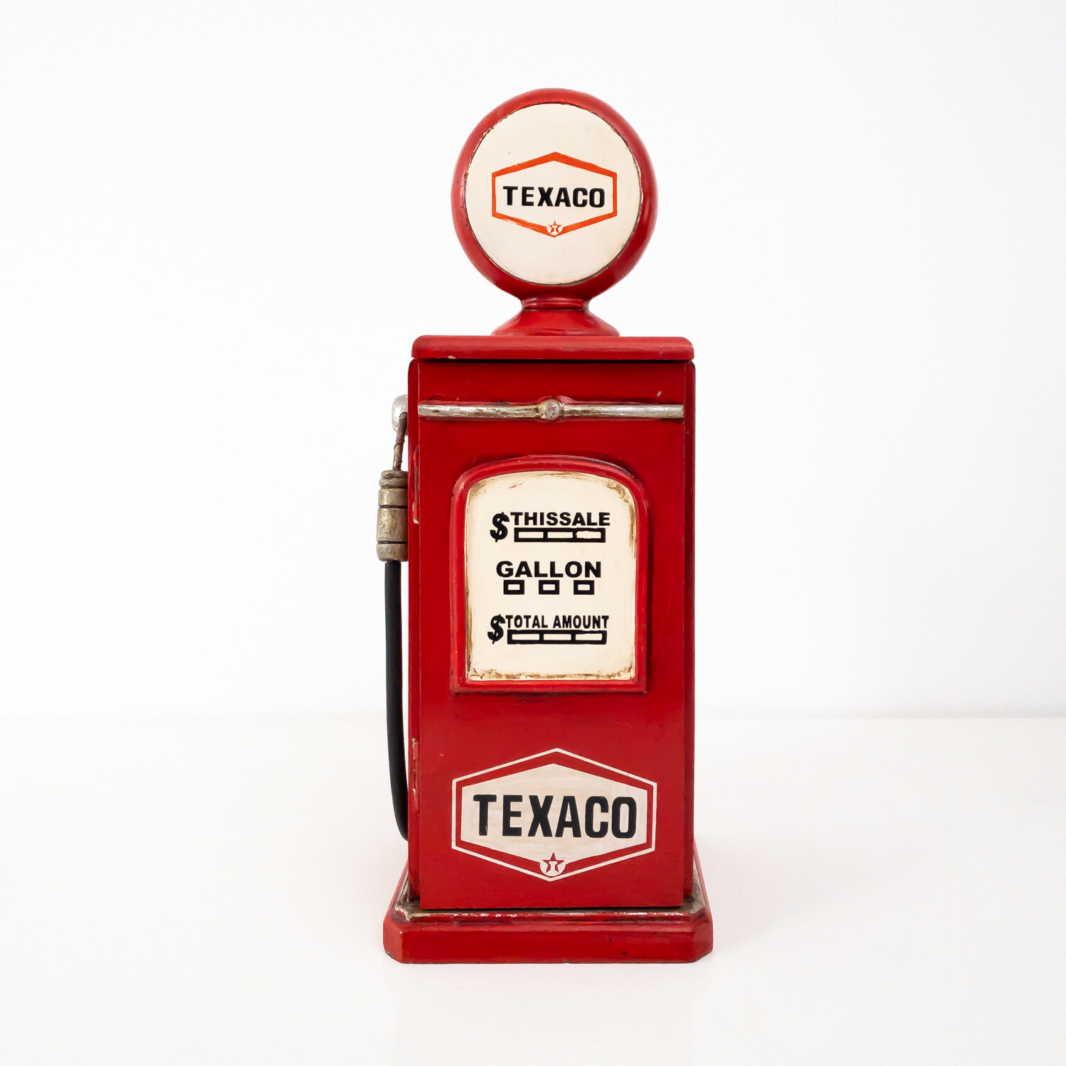 Miniatura pompa benzina Texaco in legno