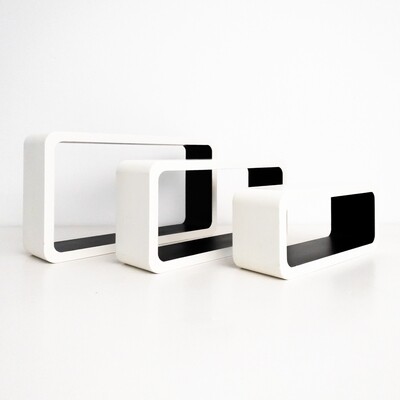 Set of 3 Space Age style wall shelves