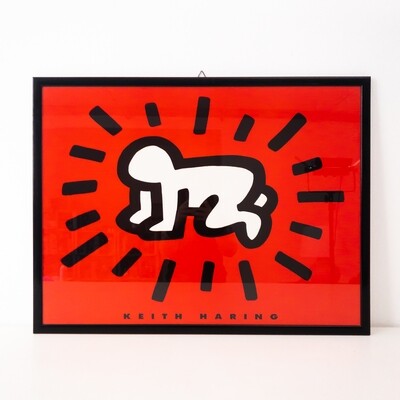 Radiant Baby framed print by Keith Haring, 1990s