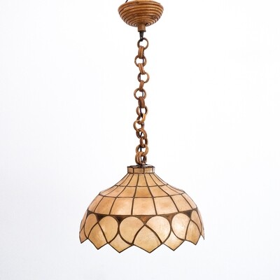 Liberty style suspension lamp, Italy 70s