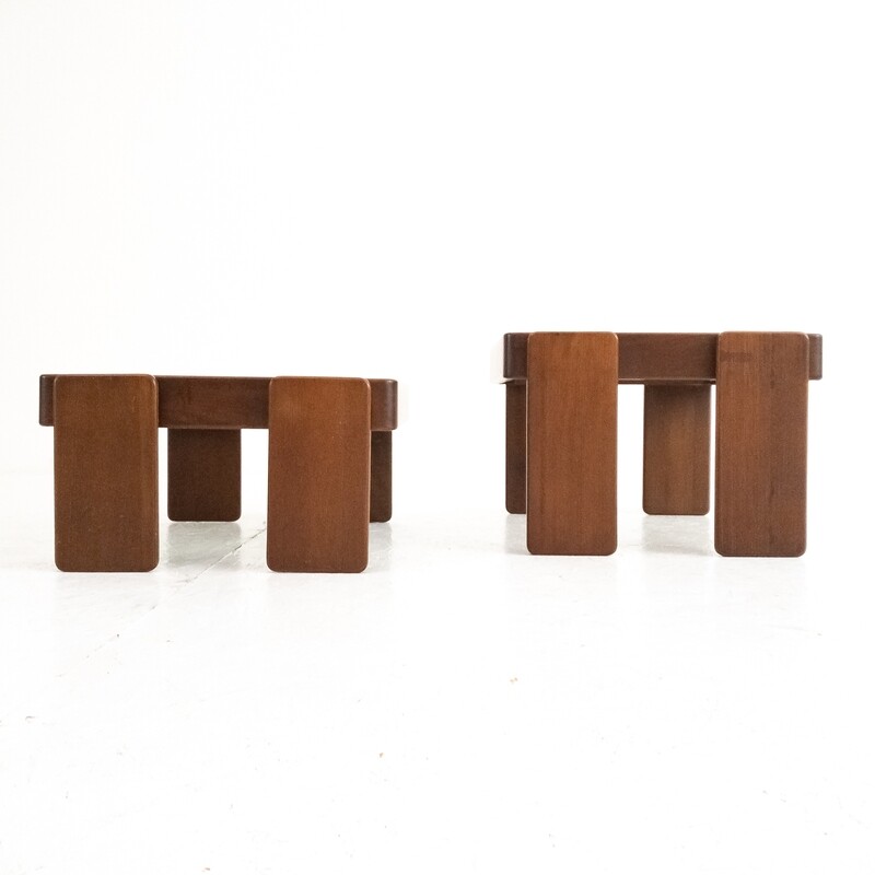 Set of 2 nesting tables by Gianfranco Frattini for Cassina, 1960s Italy