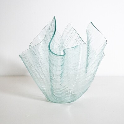 Handkerchief vase in worked glass