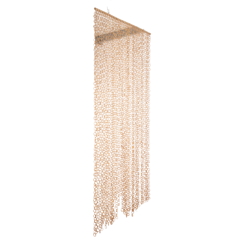 Rattan curtain woven with rings
