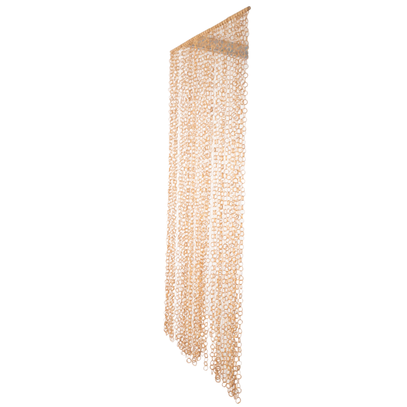 Rattan curtain woven with rings
