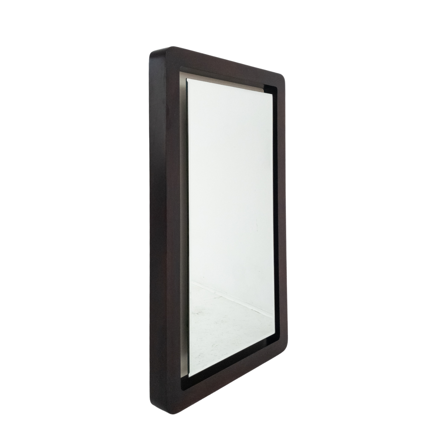 70&amp;#39;s backlit rectangular wooden mirror