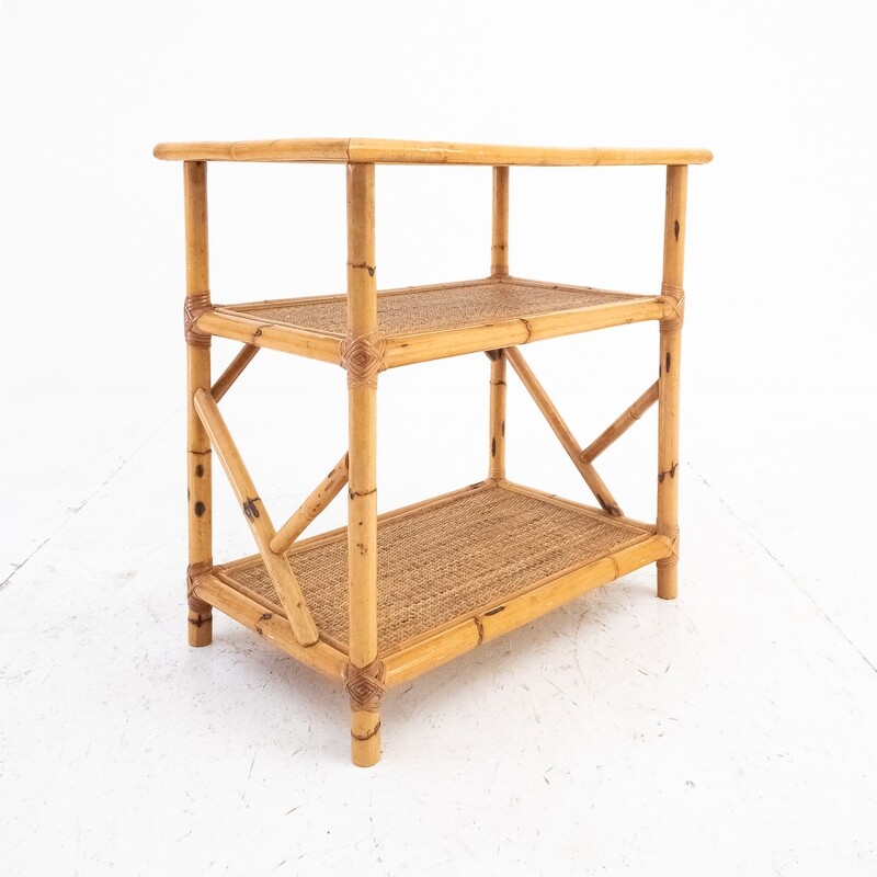 Shelf in bamboo and rattan, Italy 1970s
