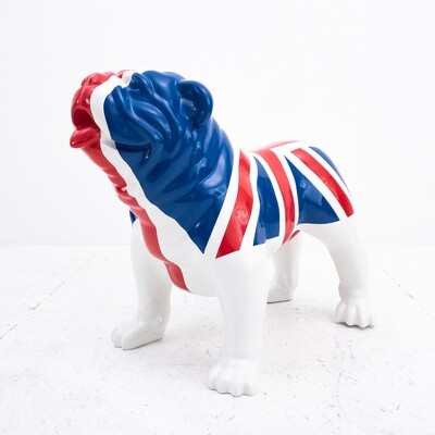 English Bulldog statue with English flag in fiberglass