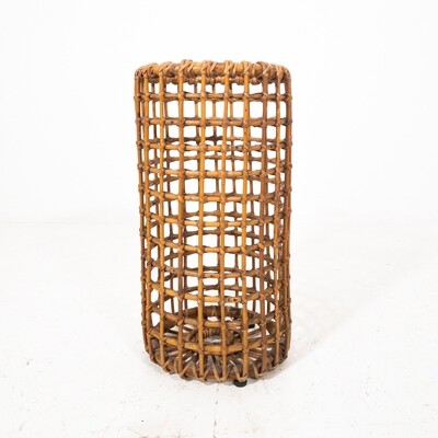 Umbrella stand in woven bamboo, Italy 1970s