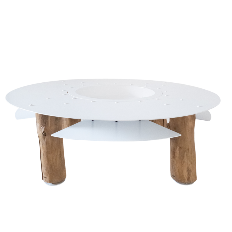 Round table in steel and wood design Ak47