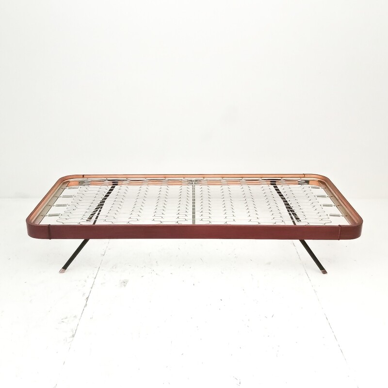 Single bed in curved wood from the 60s