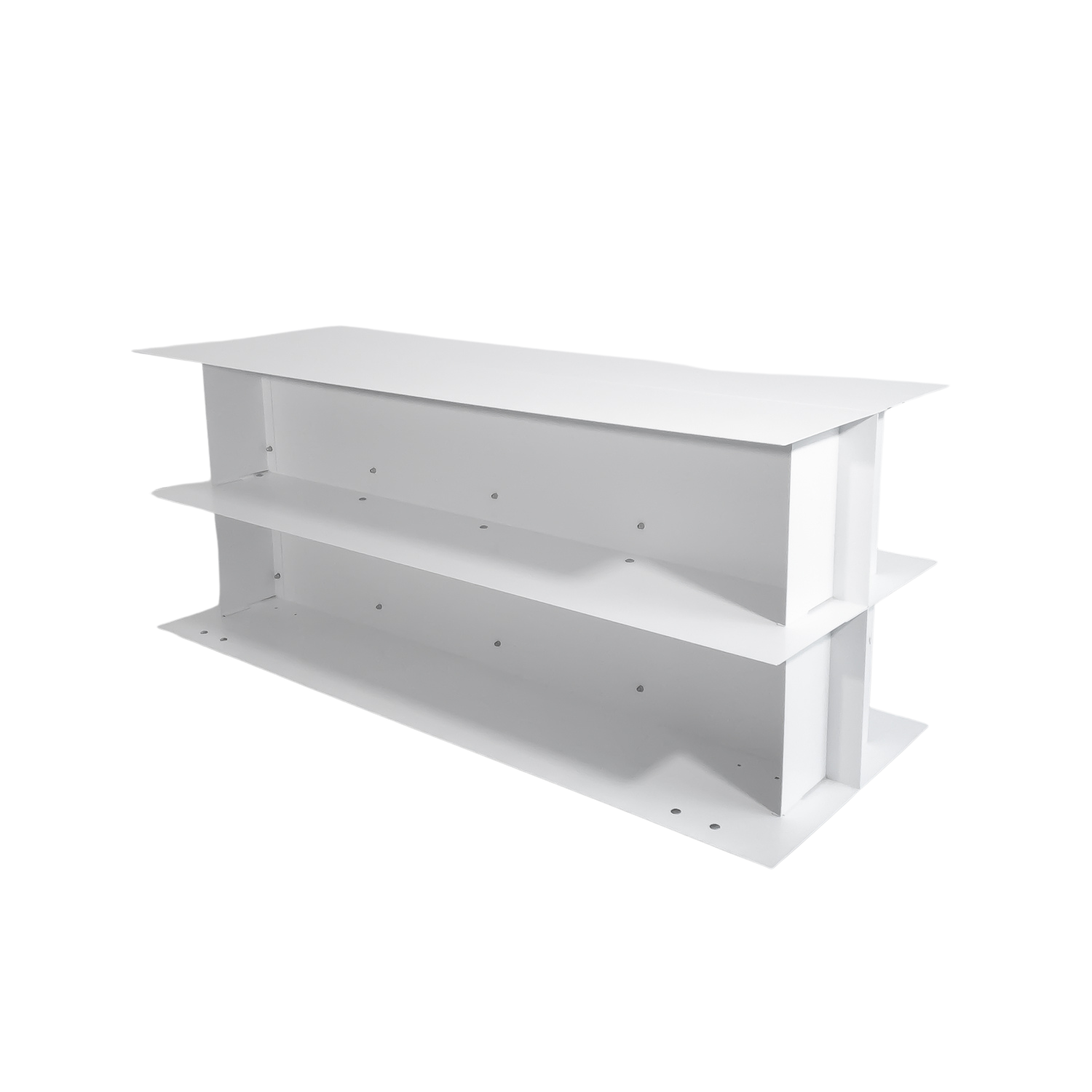 Design rectangular container table in white steel