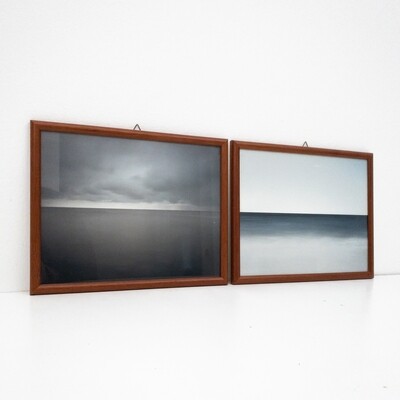Pair of framed paper prints depicting the horizon