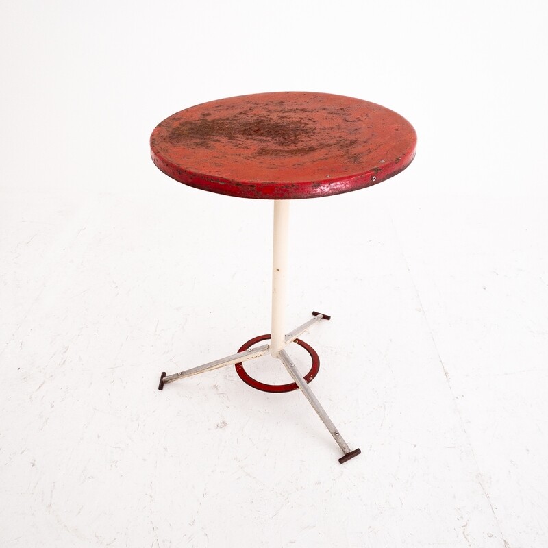 Vintage industrial metal bistro table, 1960s