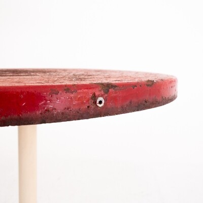 Vintage industrial metal bistro table, 1960s