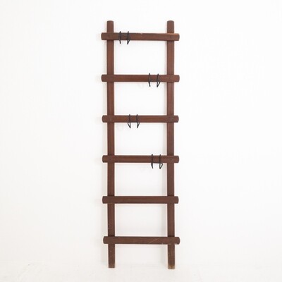 Teak ladder coat rack, Italy 1970s