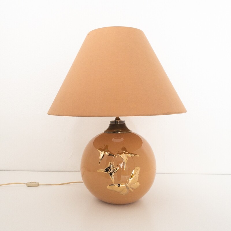 Ceramic lampshade with butterflies decoration